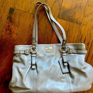 Coach gray leather carry all bag